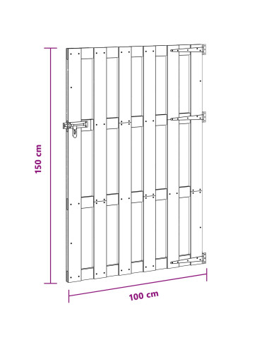 Cancello da giardino 100 x 150 cm WPC e Alluminio Nero