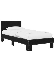 Struttura letto con testata Rovere Nero 80 x 200 cm