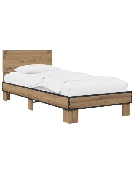 Struttura letto con testata Rovere Artigianale 80 x 200 cm