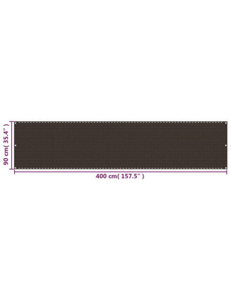 Paravento da Balcone Marrone 90x400 cm in HDPE