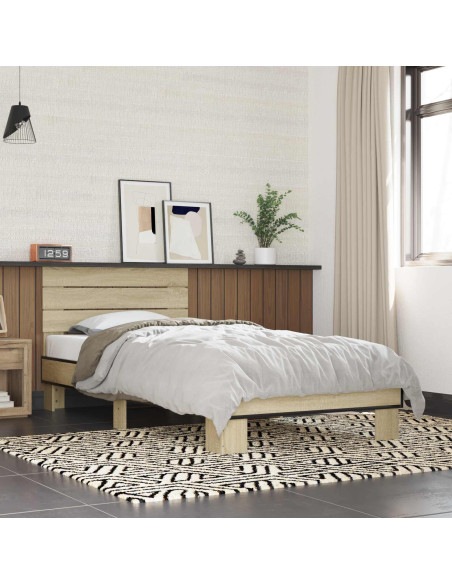 Struttura letto con testata Rovere Sonoma 80 x 200 cm