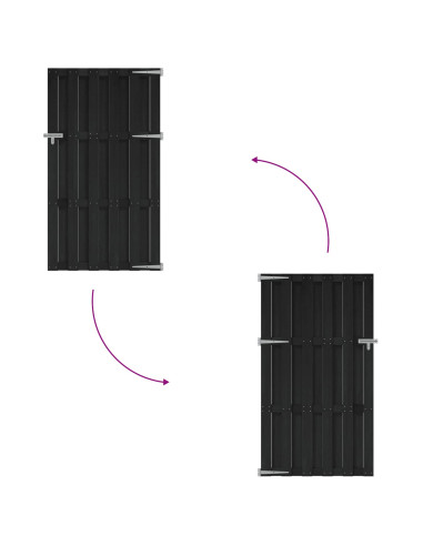 Cancello da giardino 100 x 180 cm WPC e Alluminio Nero