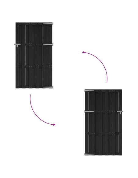 Cancello da giardino 100 x 180 cm WPC e Alluminio Nero