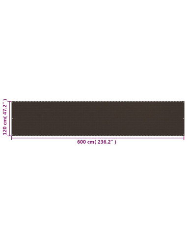 Paravento da Balcone Marrone 120x600 cm in HDPE