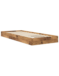 Struttura letto a pavimento Legno antico 80 x 200 cm 2