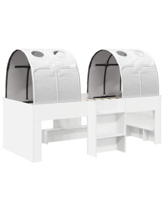 Letto con Tunnel 4 pcs Bianco Legno ingegnerizzato 2