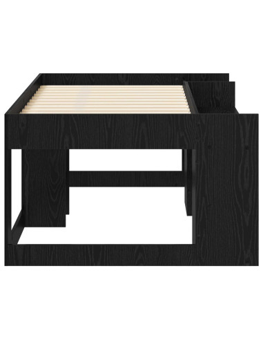Telaio del letto con storage Rovere Nero 80 x 160 cm