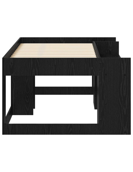 Telaio del letto con storage Rovere Nero 80 x 160 cm