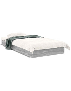 Struttura letto a pavimento Sonoma grigio 80 x 200 cm 2