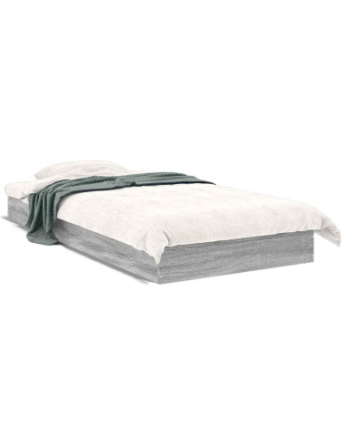 Struttura letto a pavimento Sonoma grigio 80 x 200 cm