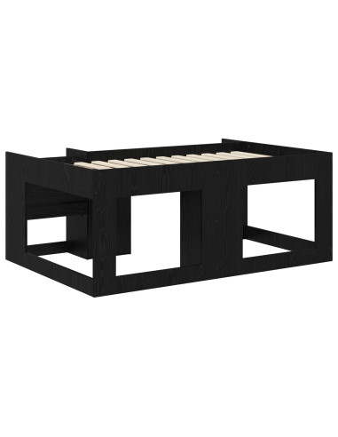 Telaio del letto con storage Rovere Nero 80 x 160 cm