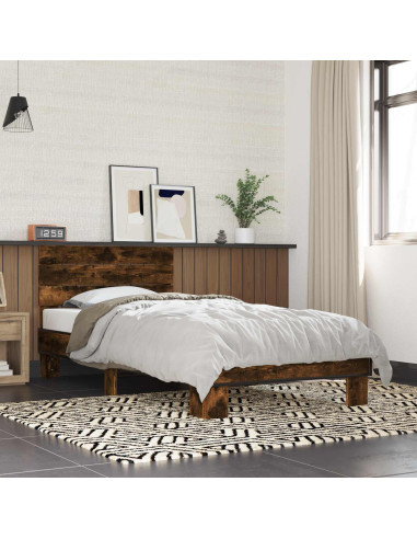 Struttura letto con testata Rovere Fumo 80 x 200 cm