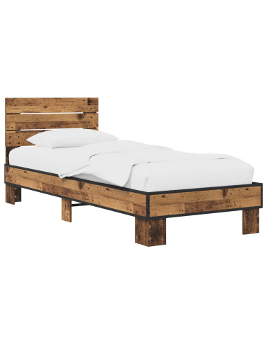 Struttura letto con testata Legno antico 80 x 200 cm