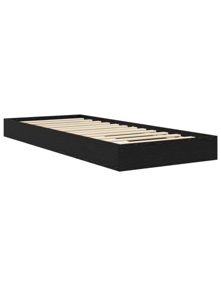 Struttura letto a pavimento Rovere Nero 80 x 200 cm