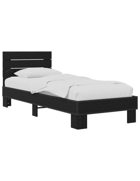 Struttura letto con testata Rovere Nero 80 x 200 cm