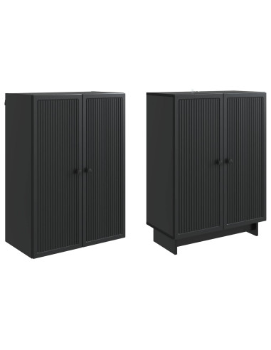 Set di armadi 2 pcs Nero 66 x 34,5 x 90 cm Legno ingegnerizzato