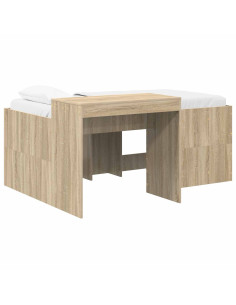 Letto alto per bambini con scrivania Rovere Sonoma
