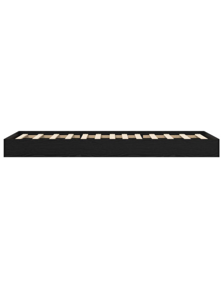 Struttura letto a pavimento Rovere Nero 80 x 200 cm
