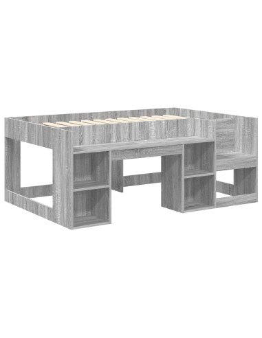 Telaio del letto con storage Sonoma grigio 80 x 160 cm