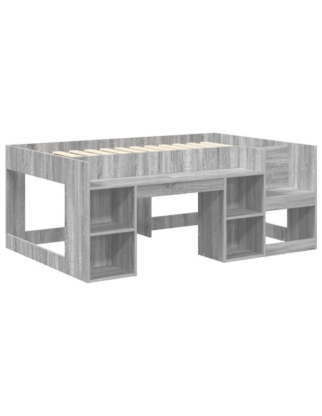 Telaio del letto con storage Sonoma grigio 80 x 160 cm