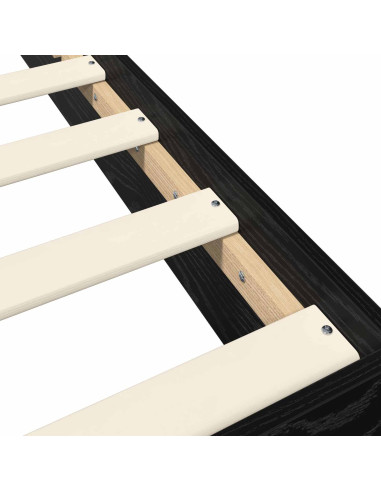 Struttura letto a pavimento Rovere Nero 80 x 200 cm