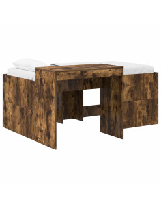 Letto alto per bambini con scrivania Rovere Fumo