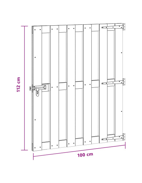 Cancello da giardino 100 x 112 cm WPC e Alluminio Marrone