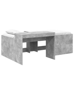 Letto alto per bambini con scrivania Grigio Cemento 75 x 190 cm
