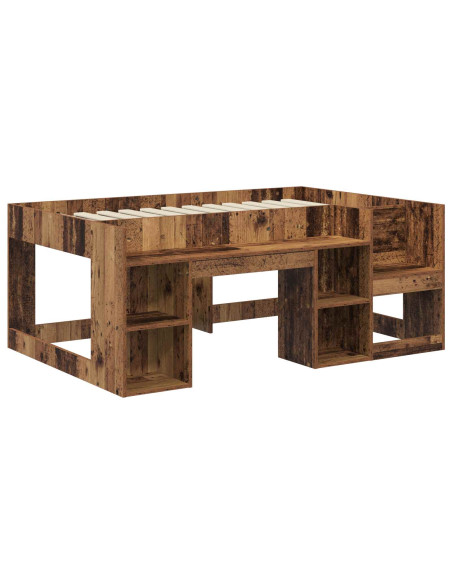 Telaio del letto con storage Legno antico 80 x 160 cm