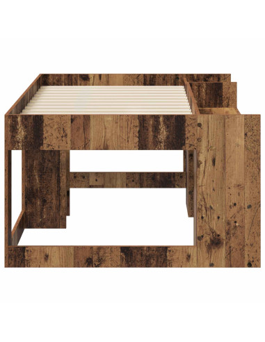 Telaio del letto con storage Legno antico 80 x 160 cm