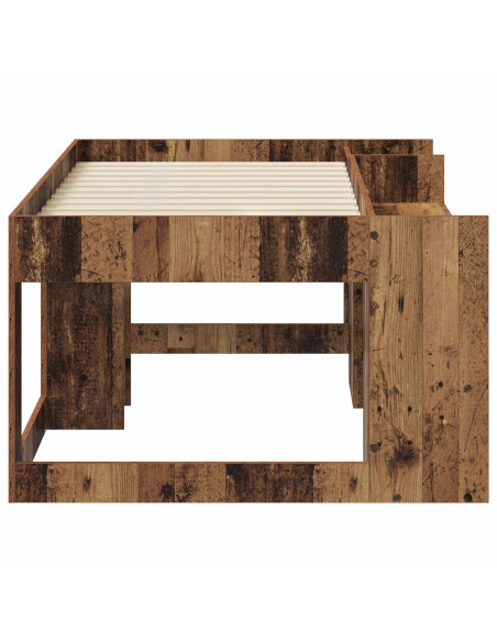Telaio del letto con storage Legno antico 80 x 160 cm