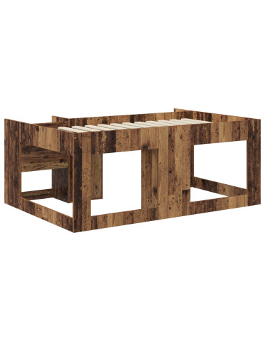 Telaio del letto con storage Legno antico 80 x 160 cm