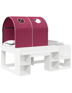 Letto con Tunnel 4 pcs Bianco e Rosso Legno ingegnerizzato