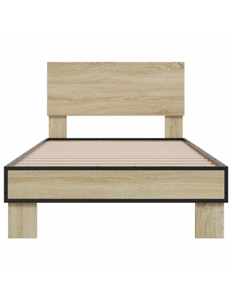 Struttura letto con testata Rovere Sonoma 80 x 200 cm