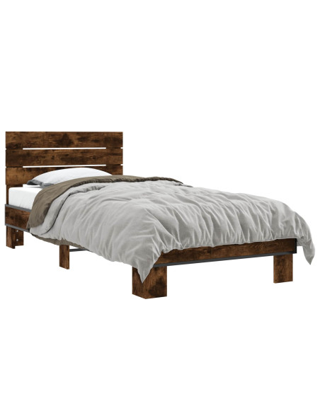Struttura letto con testata Rovere Fumo 80 x 200 cm