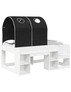 Letto con Tunnel 4 pcs Bianco e Nero Legno ingegnerizzato