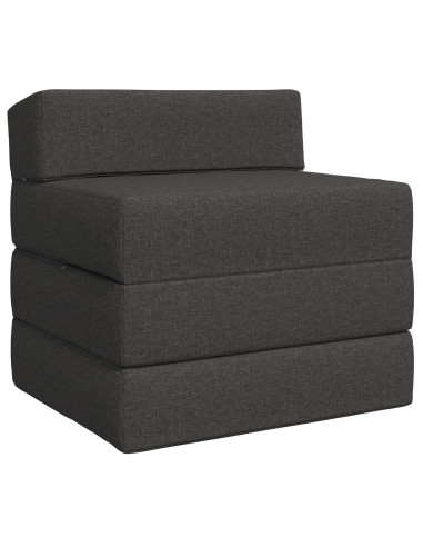 Divano Letto Pieghevole Grigio Scuro 200 x 70 x 15 cm Tessuto