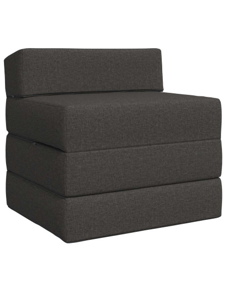 Divano Letto Pieghevole Grigio Scuro 200 x 70 x 15 cm Tessuto