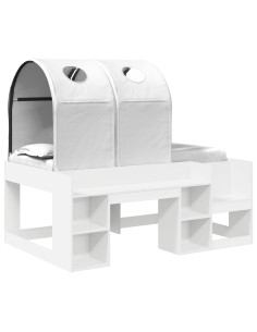 Letto con Tunnel 4 pcs Bianco Legno ingegnerizzato