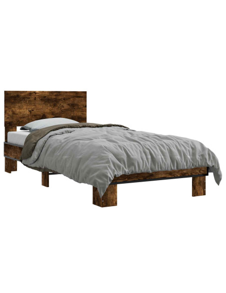 Struttura letto con testata Rovere Fumo 80 x 200 cm