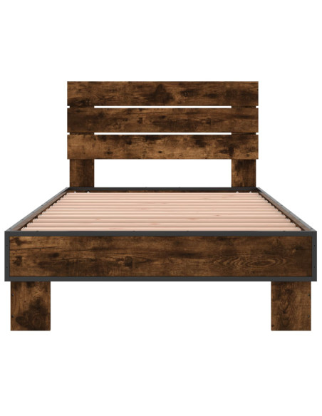 Struttura letto con testata Rovere Fumo 80 x 200 cm