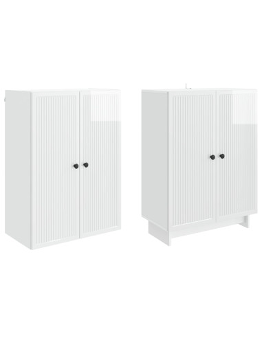 Set di armadi 2 pcs Bianco Lucido 66 x 34,5 x 90 cm