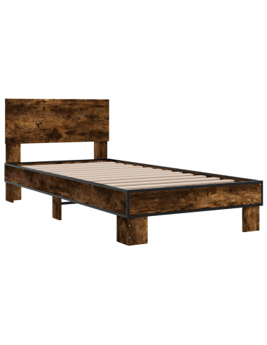 Struttura letto con testata Rovere Fumo 80 x 200 cm