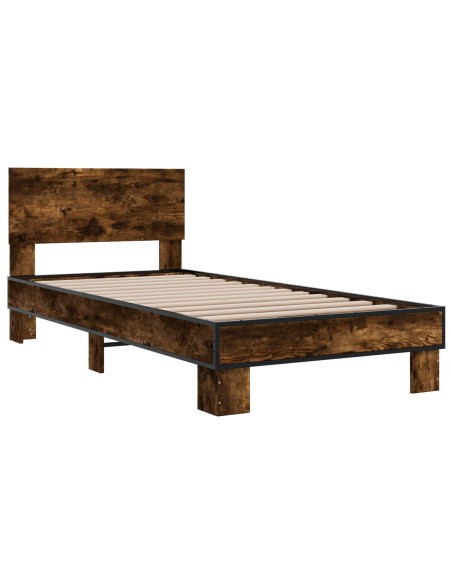 Struttura letto con testata Rovere Fumo 80 x 200 cm