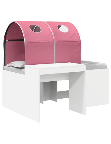Letto con Tunnel 4 pcs Rovere Artigianale e Rosa