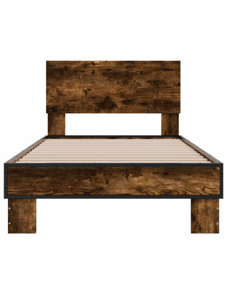 Struttura letto con testata Rovere Fumo 80 x 200 cm