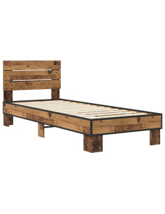 Struttura letto con testata Legno antico 80 x 200 cm 2