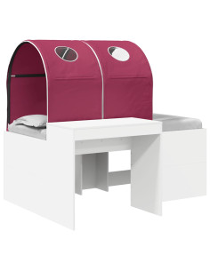 Letto con Tunnel 4 pcs Rovere Artigianale e Rosso