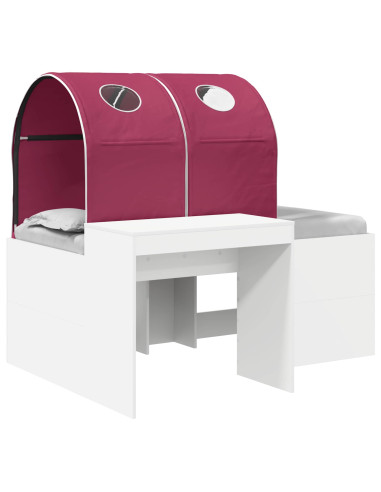 Letto con Tunnel 4 pcs Rovere Artigianale e Rosso