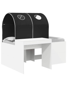 Letto con Tunnel 4 pcs Rovere Artigianale e Nero